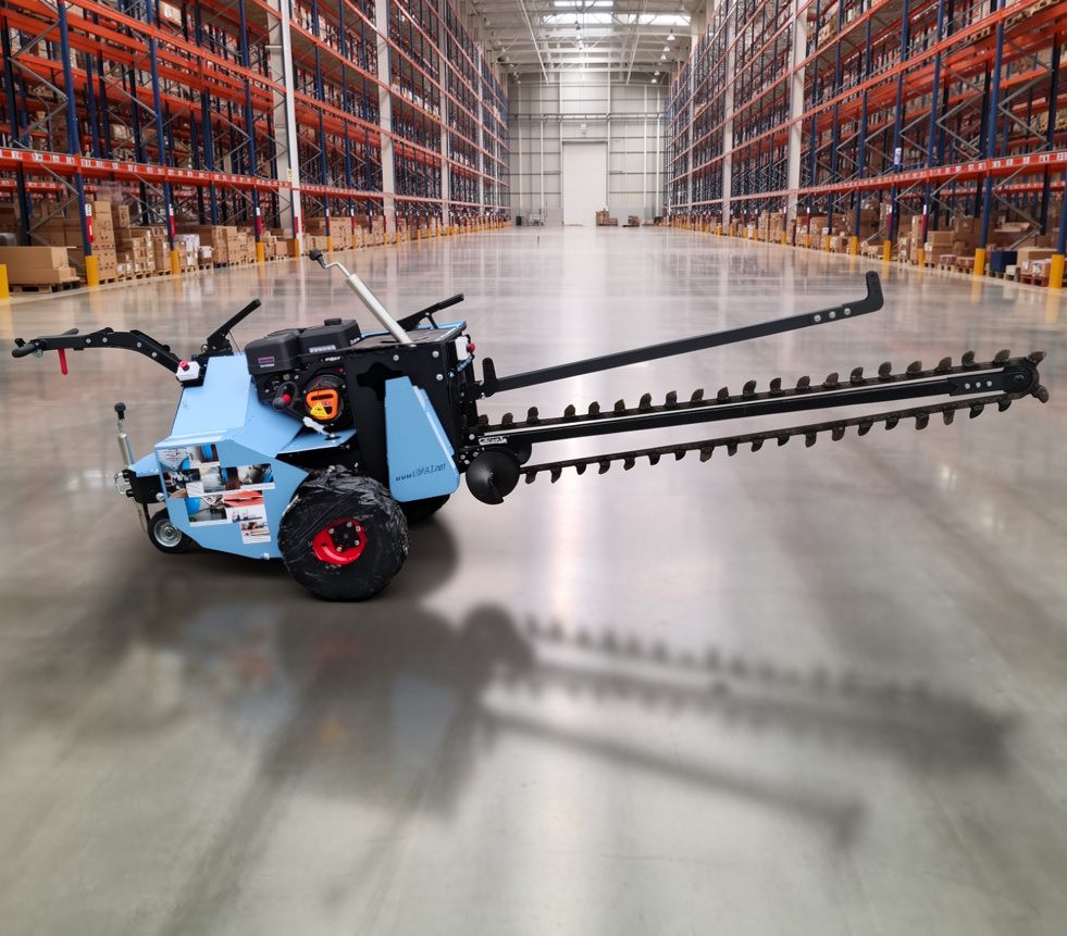 Траншеекопатель #4 -Мощность двигателя 20 лошадиных сил
-Шесть передач в транспортном режиме, пять передач в режиме разработки траншеи
-Наибольшая глубина <span style="font-weight: bold;">1.800</span> миллиметров, ширина траншеи 8 сантиметров (опционально 12 или 18 сантиметров, при увеличении ширины траншеи, глубина траншеи может уменьшаться)
-<span style="font-weight: bold;">Стоимость на колесах 790000 рублей.
</span>